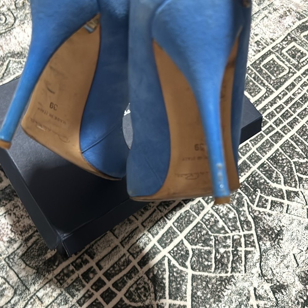 Oscar de la renta blue leather pump - Picture 5 of 16